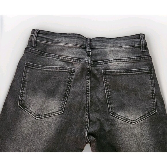 R GSTR Men's Slim Straight Stacked Ripped Patched Jeans Black Size 32 Inseam 28 - Picture 10 of 13